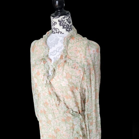 Esqualo Floral Ruffle Wrap Dress NWT Sz 6 - Picture 6 of 10